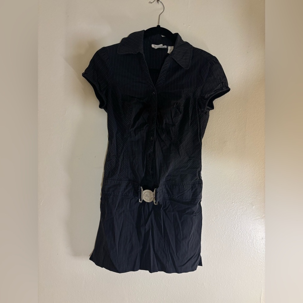 Guess Drop Waist Belted Mini Dress